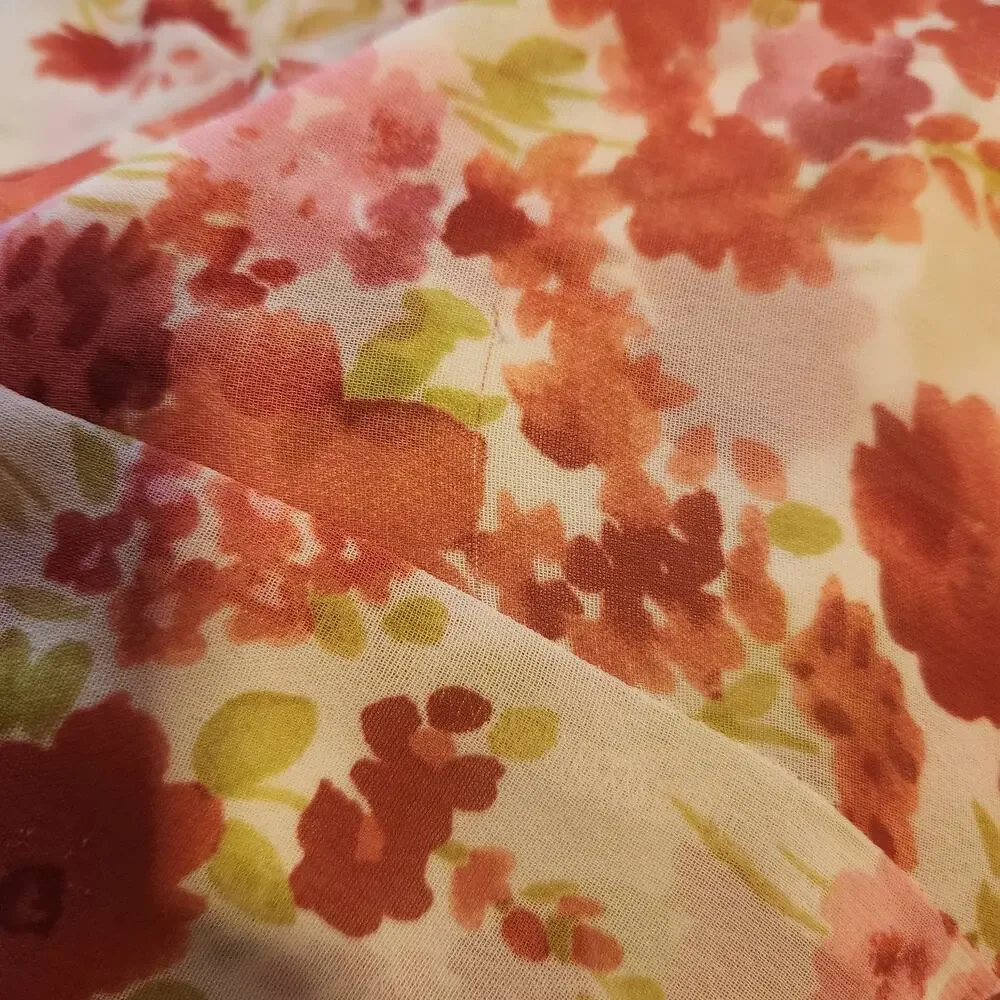 Vintage Y2K White Pink Floral Fairycore Midi Skirt Mid Rise Emma James 14
